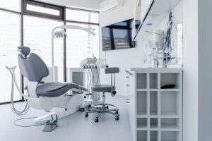 Dental chair and other accessories during Modern dental practice